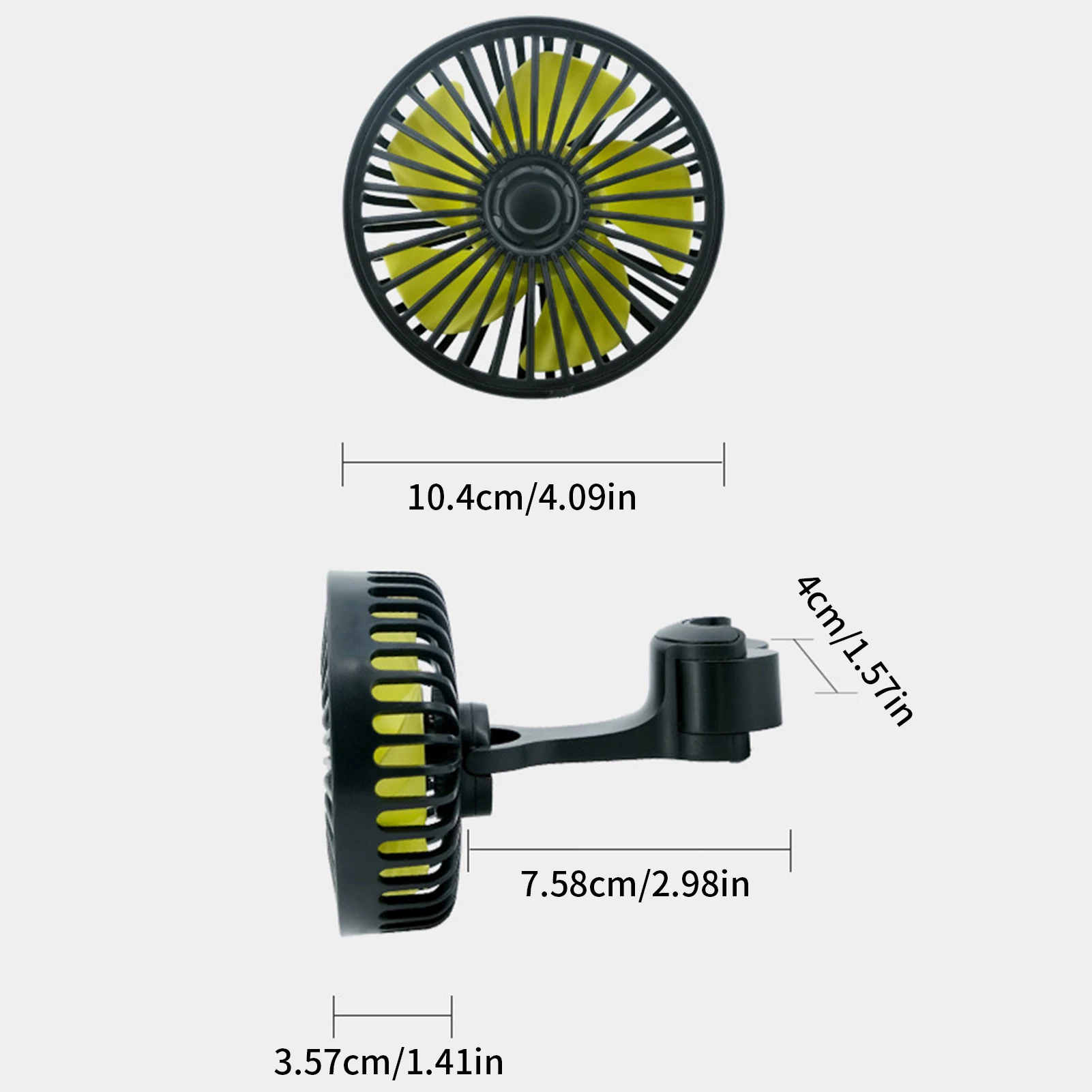 USB Car Fan car fan electric fan for Backseat Baby 3 Speed Automobile With Charging Cable for Truck Van SUV Vehicles