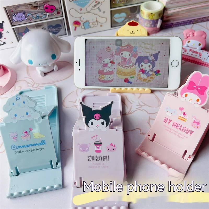 Cartoon Sanrio My Melody Cinnamoroll Kuromi Supporto Per Cellulare Supporto Per Cellulare Pieghevole Portatile Supporto Per Cellulare Da Tavolo