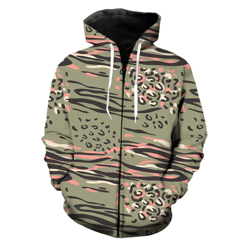thumbnail image 1 of Sudadera con capucha y estampado 3D de leopardo para hombre, sudadera con cremallera y estampado de piel de animal estilo Harajuku, sudaderas de manga larga a la moda para la calle, 1 of 5