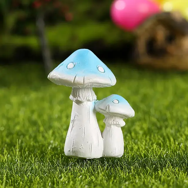 Miniatűr Szobor Nagyszerű Vonzó Asztali Dísz Kreatív Dekoratív Élénk Gomba Otthon - Image 4