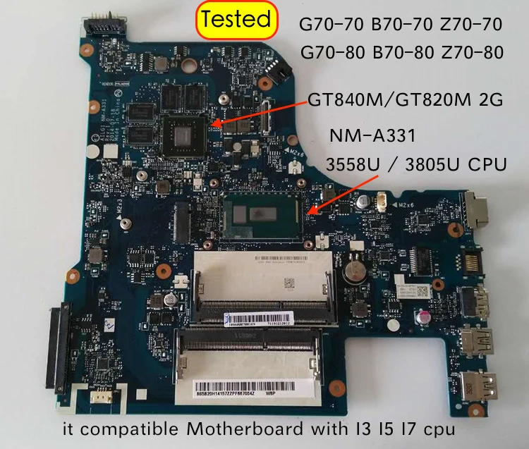 Отлично работает AILG материнская плата для ноутбука Lenovo NM-A331 G70-70 с поддержкой и в |
