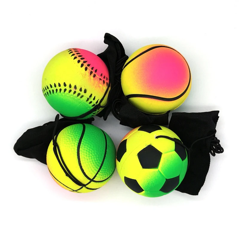 Wrist Return Ball Elasticity Rubber Ball For Wrist Exercise Hand Strengthening Outdoor Indoor Bouncy Wristband Kids Toys