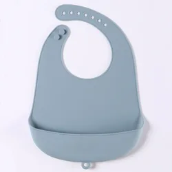 Food Grade Silicone Waterproof Baby Bibs - Easy to Clean Drool Towels - One Size (Navy blue)