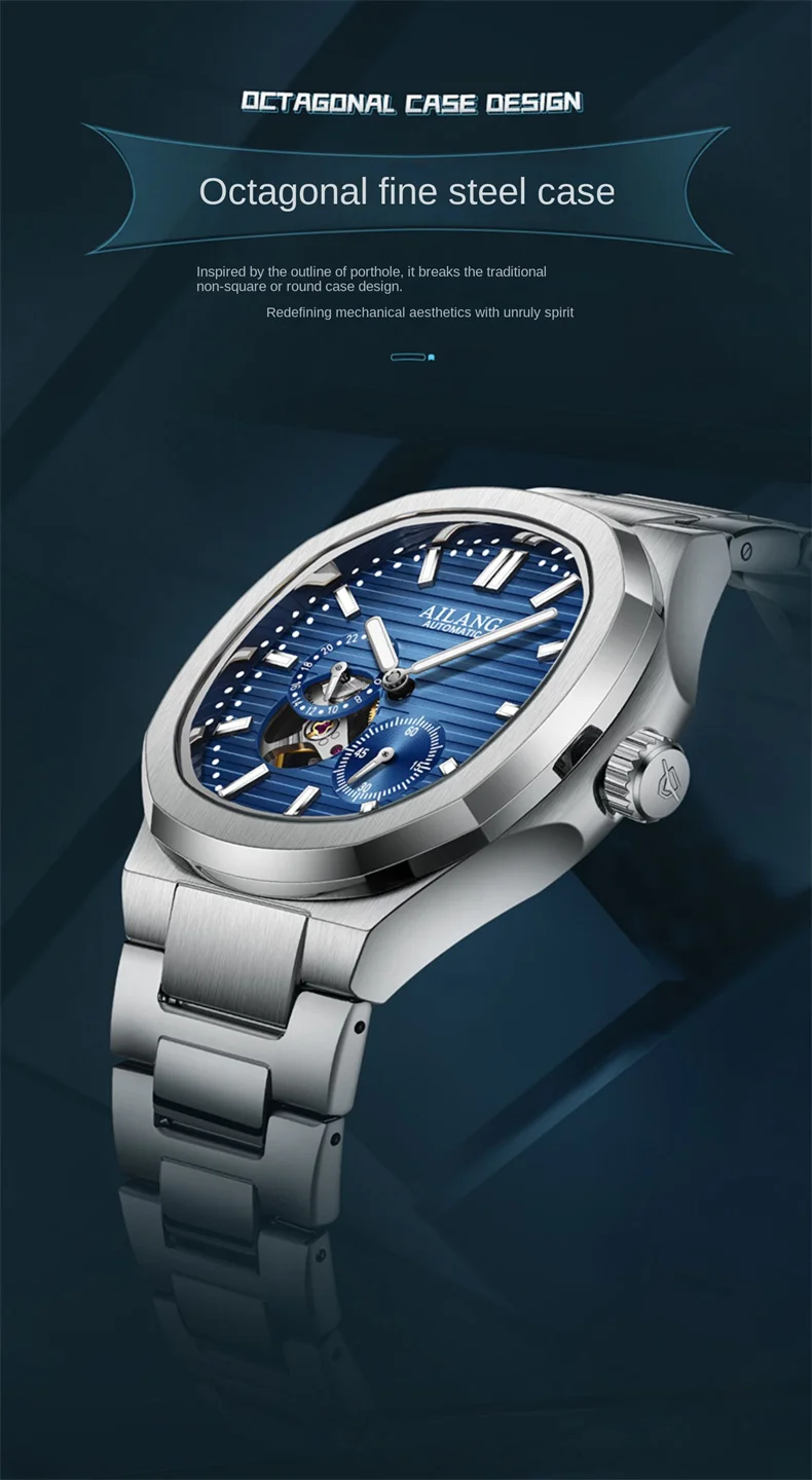 AILANG Sport es for Men Luminous 3ATM Waterproof Automatic Mechanical Genuine Stainless Steel Wrist_voghion.com