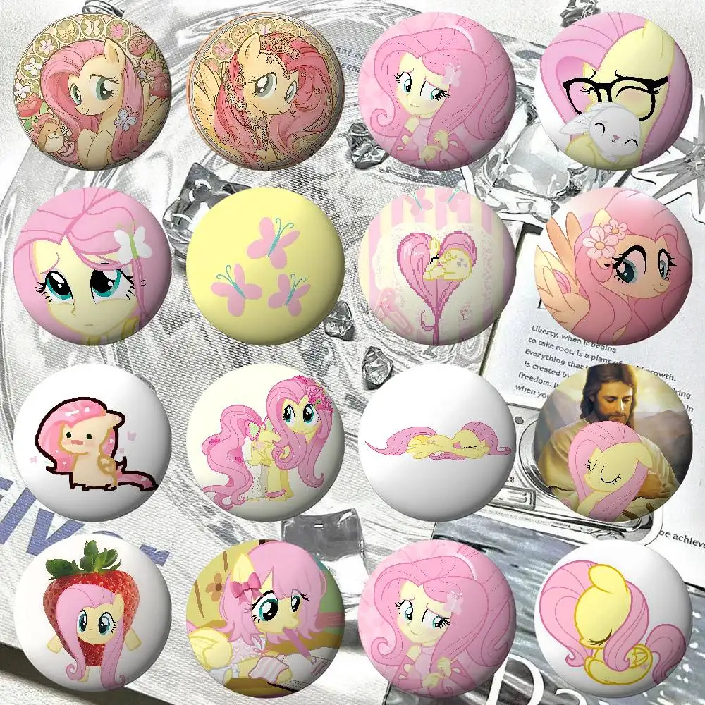 Cute F-fluttershyS Kawaii Badge Pins For Friend, Backpack, Clothing, Collectible Accessories, Jewelry Gift
