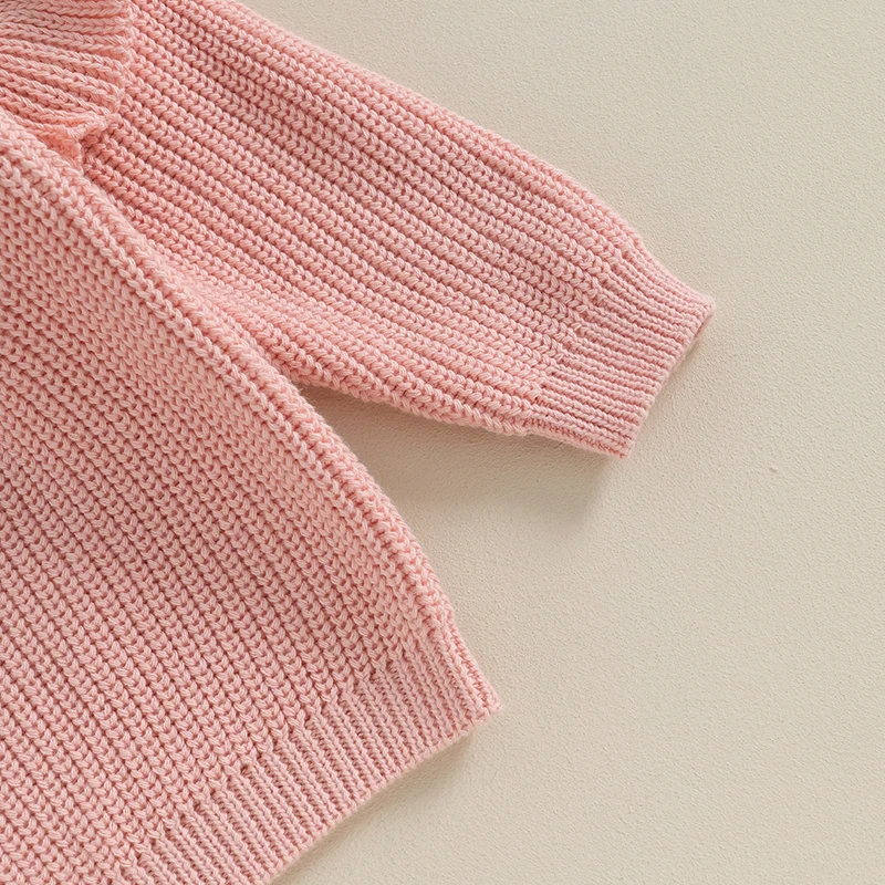 Toddler Baby Girls Sweater Cute Solid Color Ruffle Long Sleeve For Spring Autumn