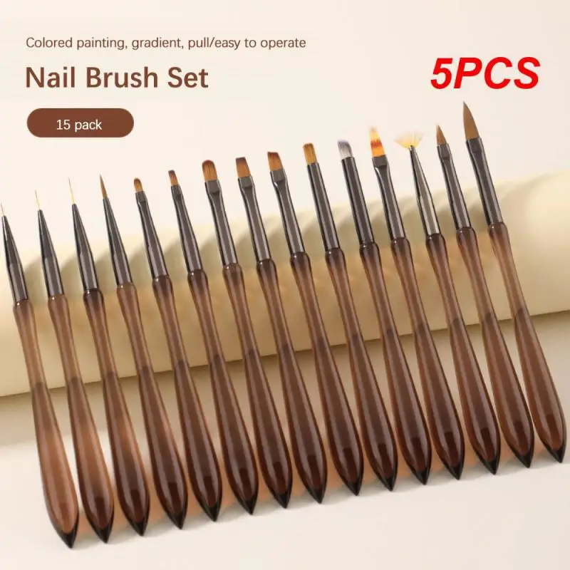 

5 шт. Строительная ручка для фототерапии, гладкий длинный стержень, цветная ручка для рисования линий, инструмент для ногтей, японская Кисть для ногтей, нелегко бросать волосы