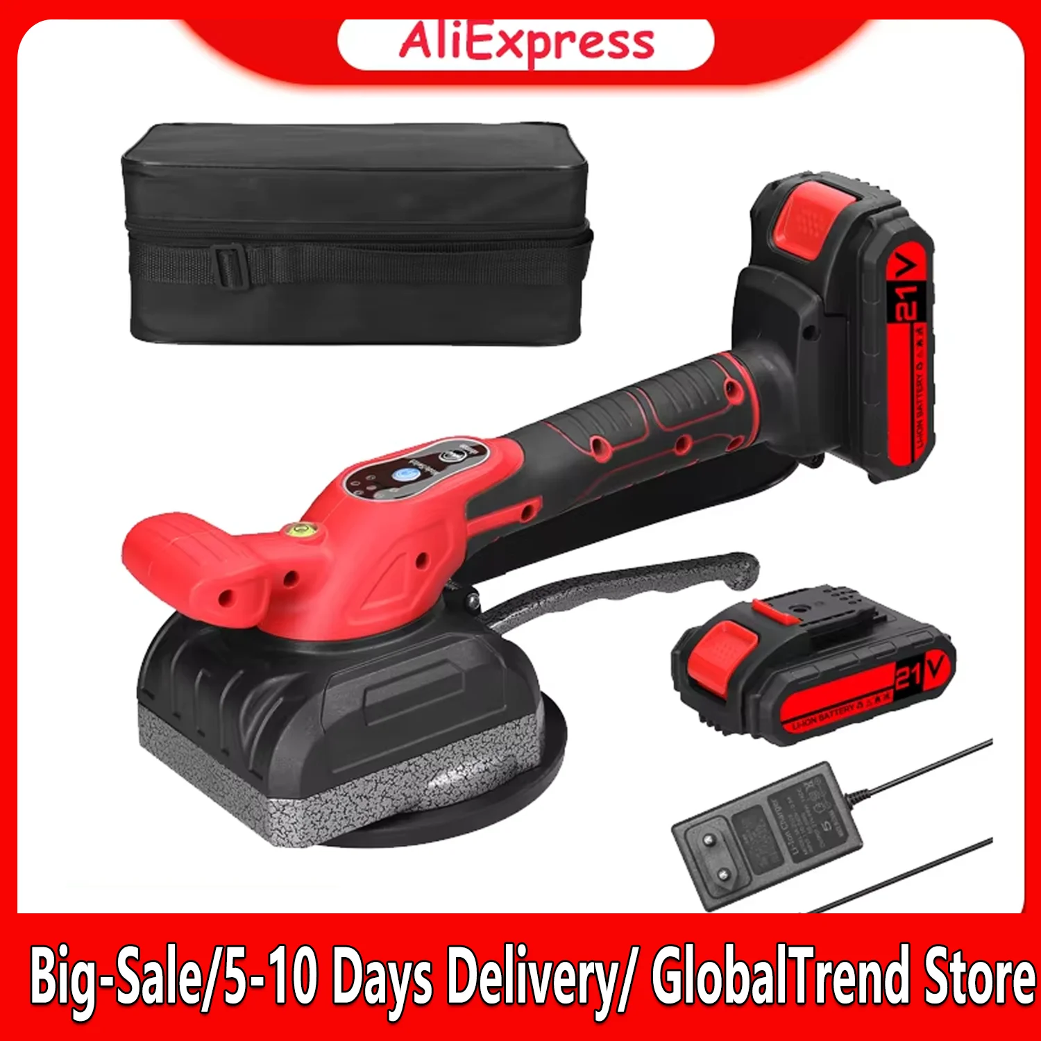 21V Tile Tiling Machine High Loading Capacity Wall Floor Tiles Laying Vibrating Decoration Utility Tools Enlarged Suction Cup