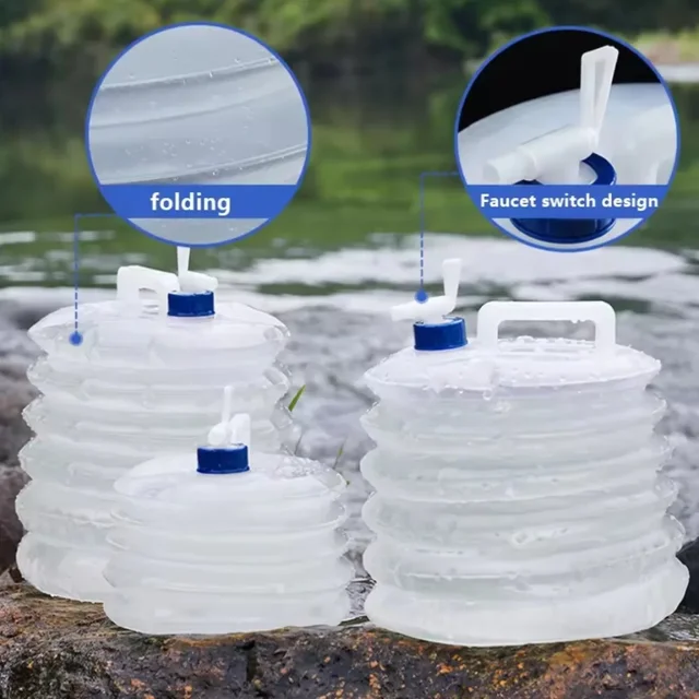 Portable Foldable Water Bag – 5/10/15L Collapsible Outdoor Drinking Container 5