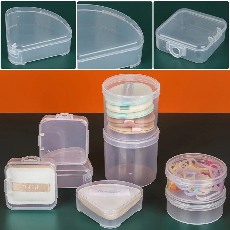 Mini Plastic Box Rectangle Round Sector Box Translucent Box Storage Box Dustproof Strong Jewelry Storage Case Container 2