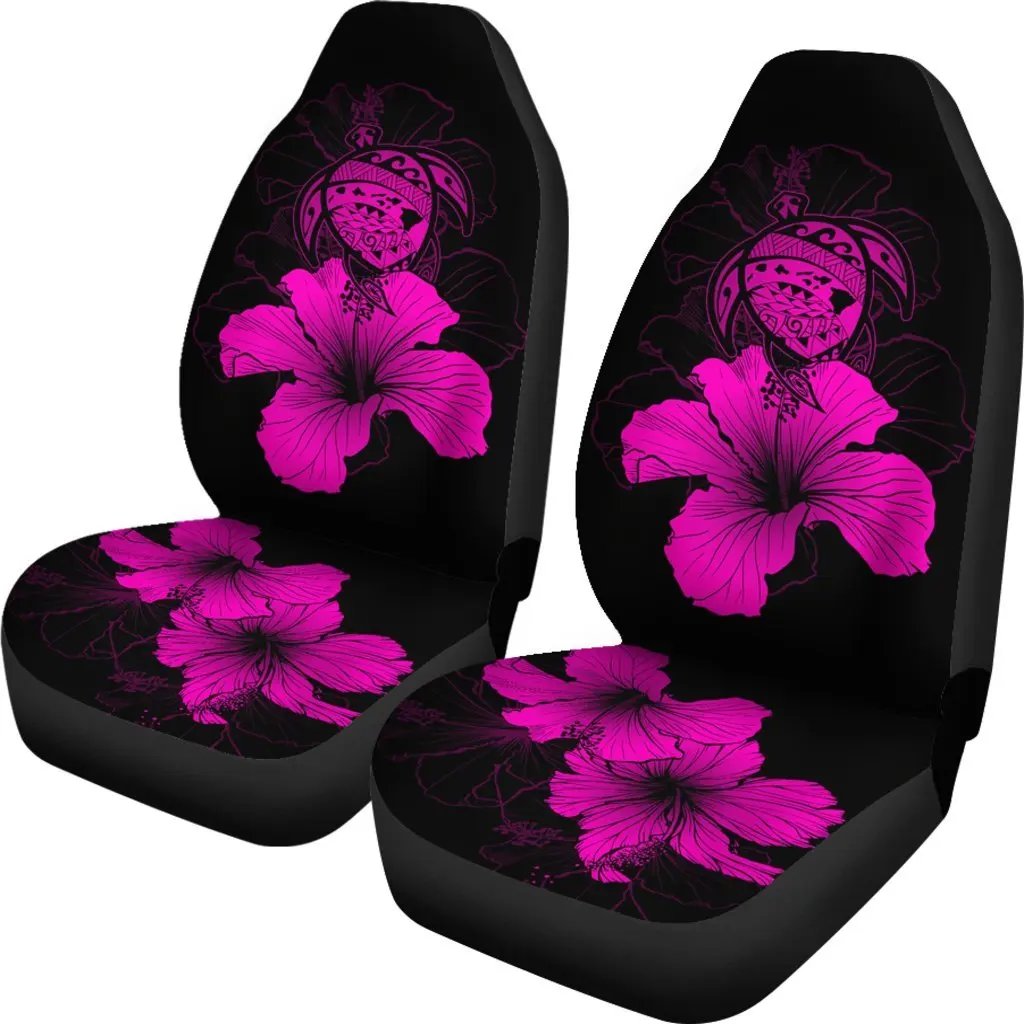 

Комплект чехлов на сиденья автомобиля Гавайский Гибискус 2 шт., автомобильные аксессуары, коврики для автомобиля-Черепаха-карта-розовый