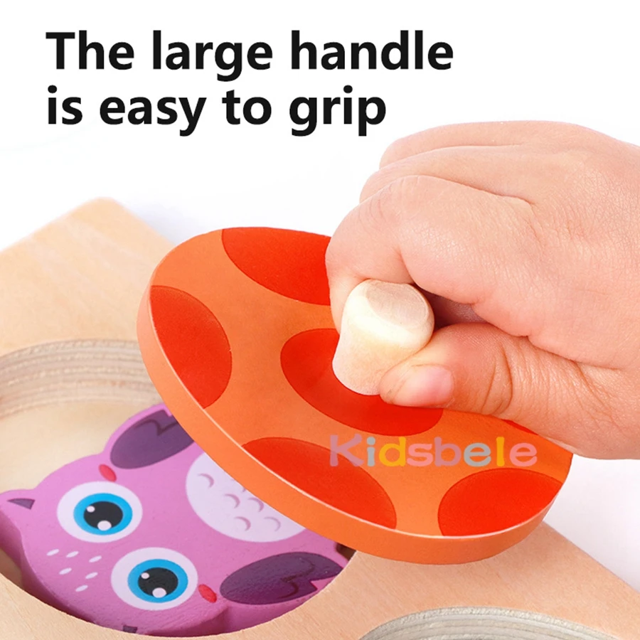 Animals Matching EggsLayer Wooden Peg Puzzles Sorting Matching Montessori Early Educational Learning Shape Toys Toddlers