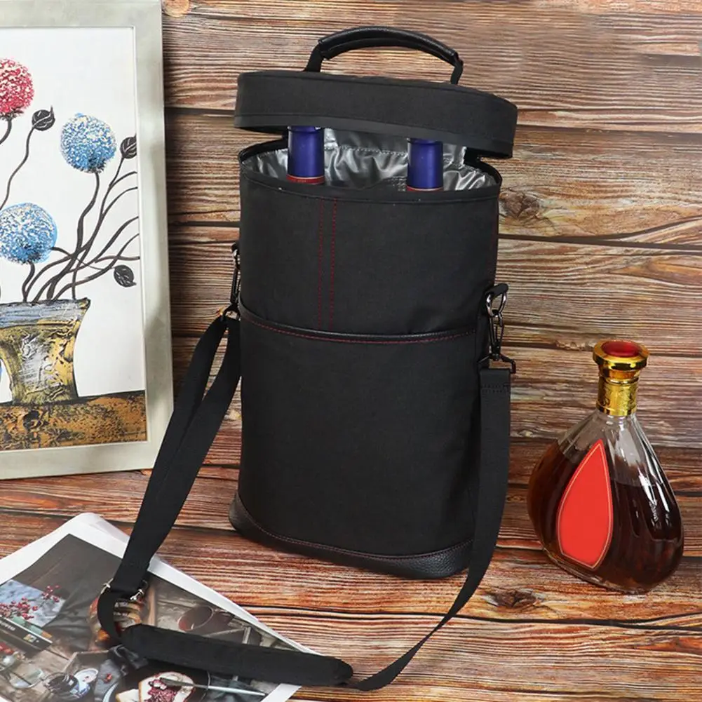 Insulated Wine Carrier Capacity Wine Cooler Bag Leakproof Insulation Adjustable Shoulder Strap Handle For Outdoor Picnics