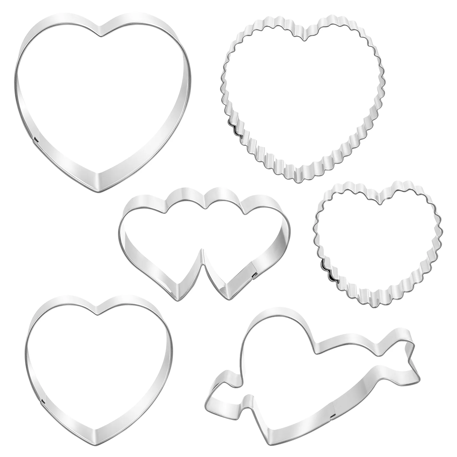 

Stainless Steel Cookie Cutter Molds Set Love Heart Shape DIY Chocolate Moulds Baking Mould for Valentine's Day Mother Day