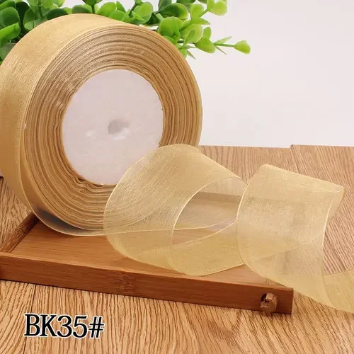 Versatile Red Organza Ribbon for DIY Crafts and Gift Wrapping - 45m Roll