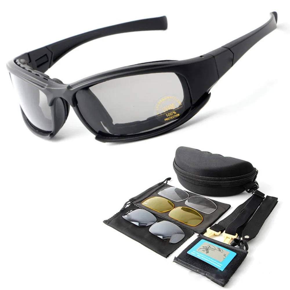 Tactical Goggles CS Airsoft Windproof Army Shooting Polarized Glasses HD 3 Lens Motorcycle Cycling Outdoor Safe Glasses