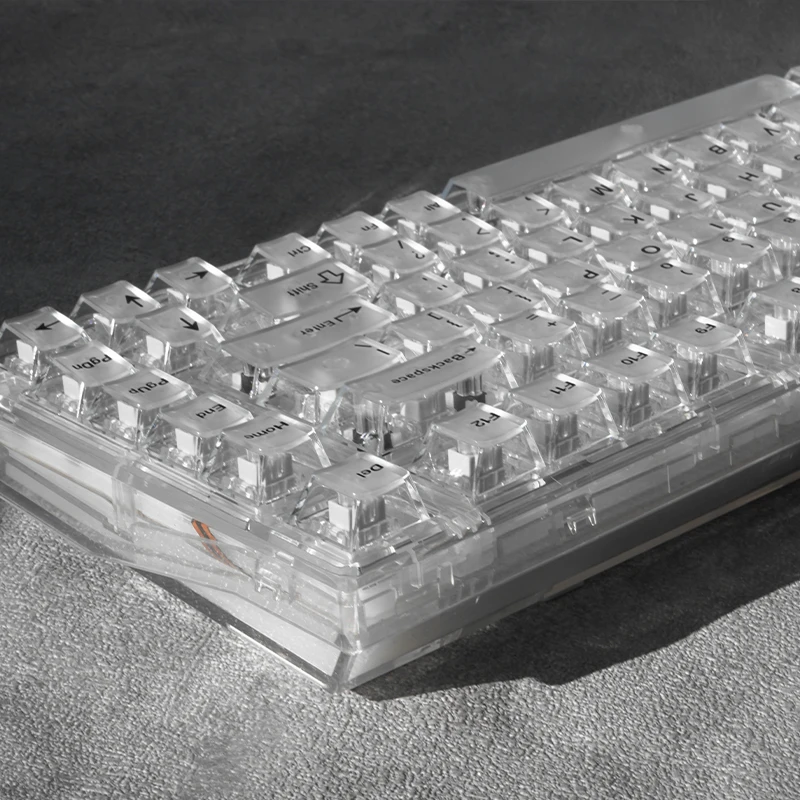 Teclado Transparente com Névoa Retroiluminada Completa Teclas pc Tecla de Perfil Cereja pc Branco Preto Layout de 61 87 Teclas fl Conjunto - Imagem 5