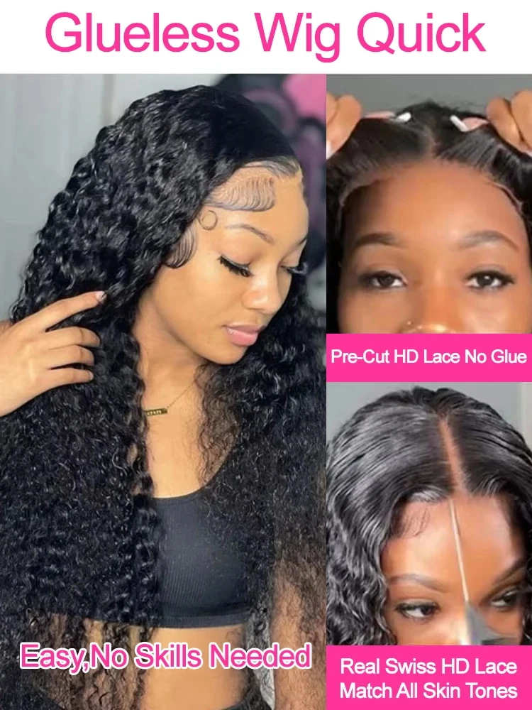 CEXXY Perruque Boucles Cheveux Humain