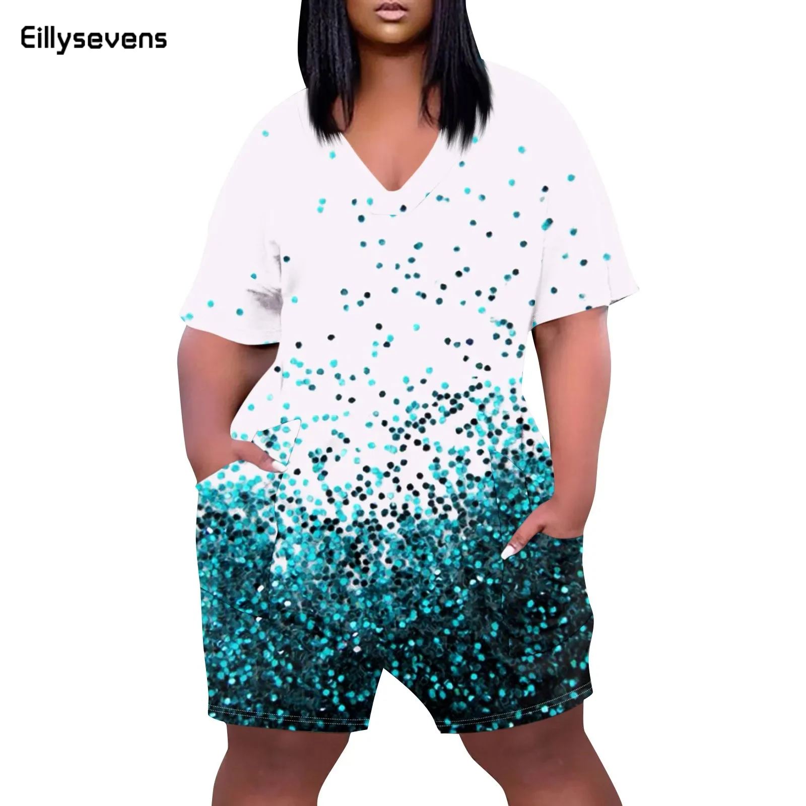 

Женский свободный комбинезон, повседневный однотонный хлопковый комбинезон в стиле оверсайз с широкими штанинами и лямками, модель 2024 размера плюс 3xl на лето