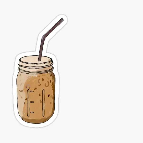 

Iced Coffee 5PCS Stickers for Living Room Kid Bumper Car Water Bottles Decorations Laptop Luggage Cartoon Decor Home Cute Wall