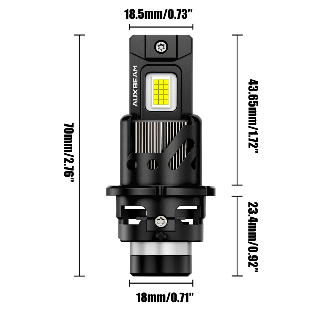 AUXBEAM D-PRO 시리즈 플러그 앤 플레이 LED 헤드라이트 전구 D2 D2S D2R D4 D4S D4R 80W 22000LM HID 교체용 6500K 쿨 화이트
