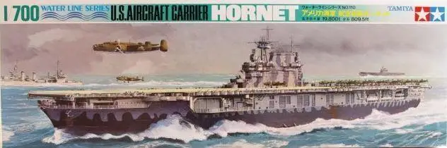 Tamiya 77510 Kit Modello In Scala 1/700 U.S Navy Uss Aircraft Carrier Hornet Cv-8