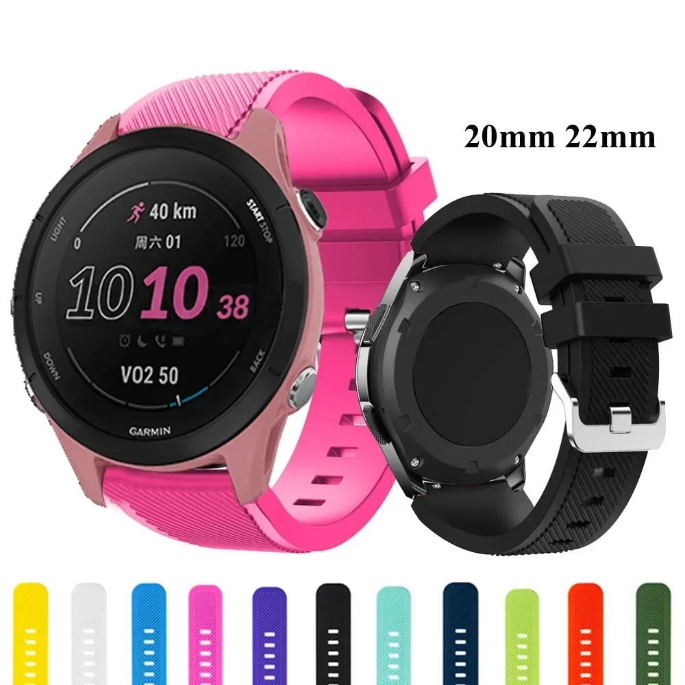 Rychlý propuštění 22 20 sport silikon řemen pro Garmin venu 2 plus/vivoactive 4 3/forerunner 255 245 645 hudba hodinky pás náramek