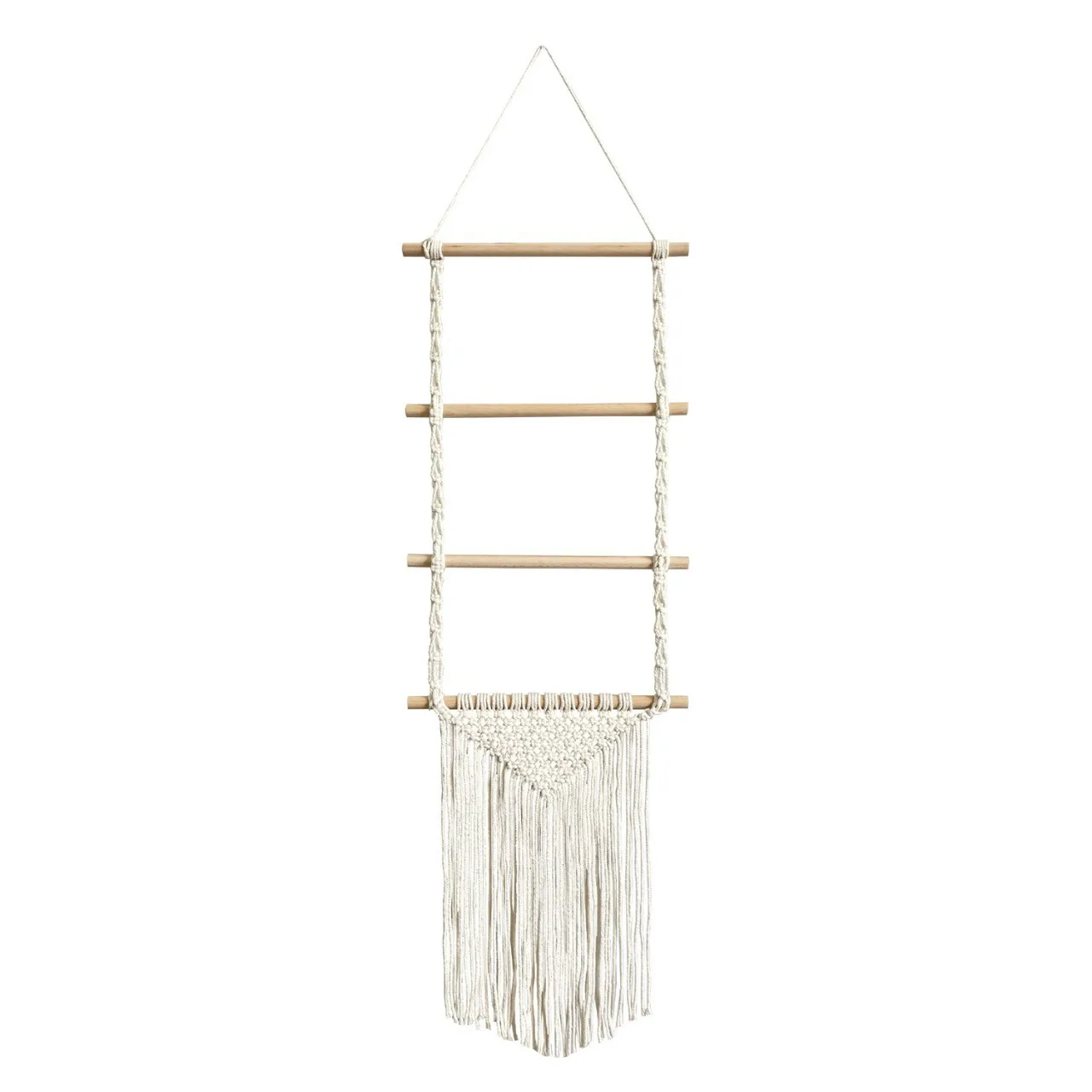 

Cotton and linen woven wall hanging bohemian style hair accessories storage rack children's room tassel hanging decoration