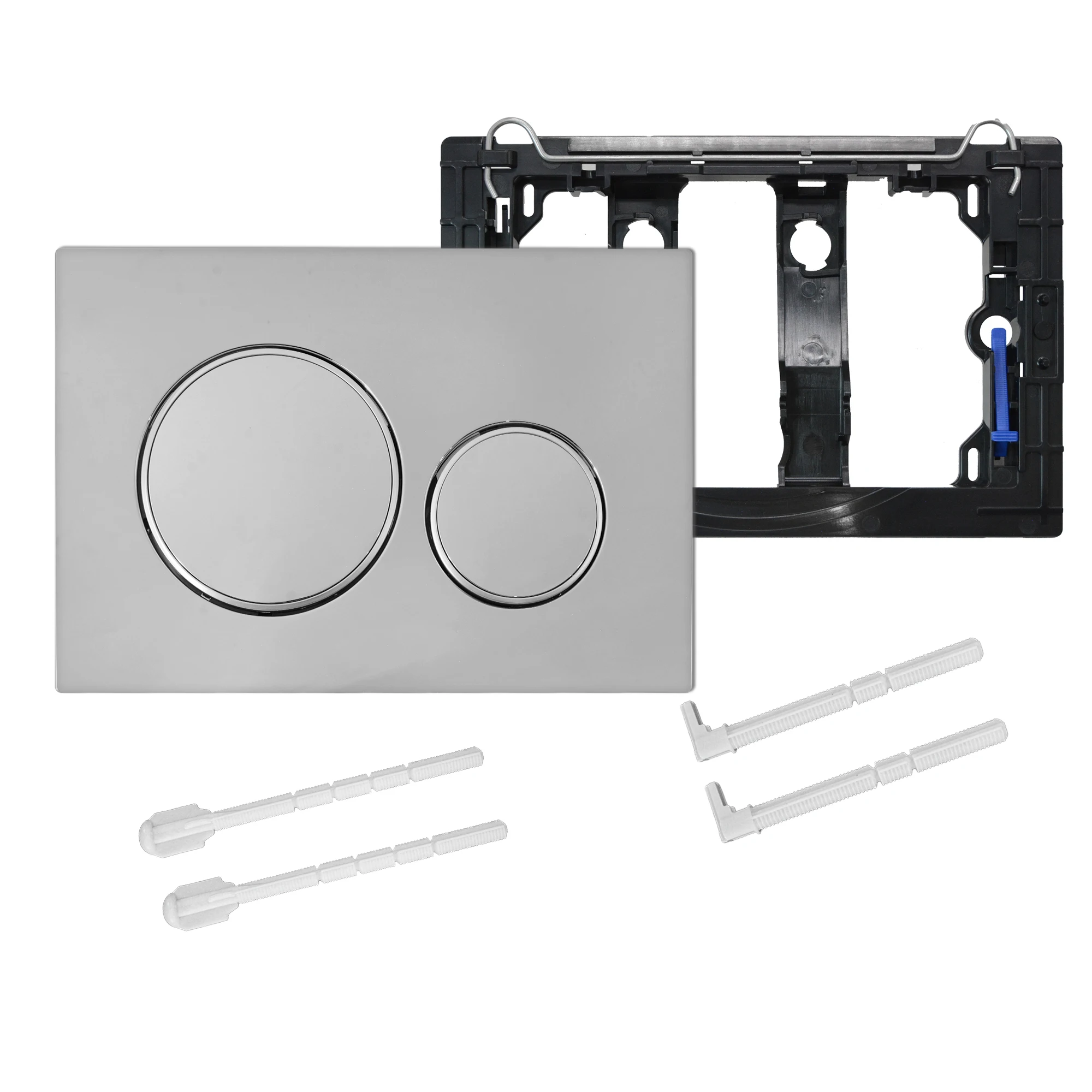 Flushing Plate with Flush Lever Set & Mounting Frame Fits Geberit Sigma 20 Spare Parts Dual Flush Silver Chrome