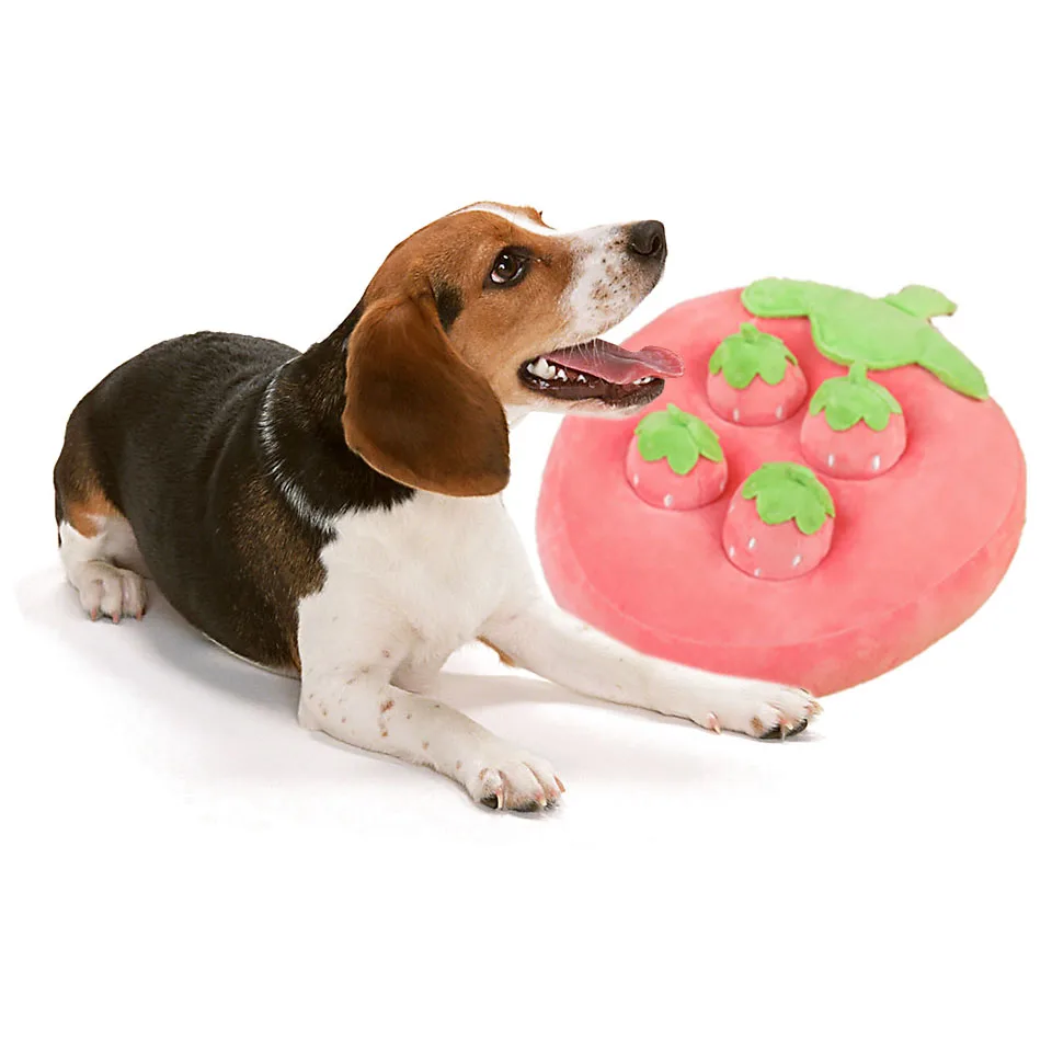 

Dog Toys Strawberry Plush Toy Pet Vegetable Chew Toy For Dogs Snuffle Mat For Dogs Cats Durable Chew Puppy Toy Dogs Accessories