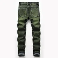 Jeans Denim Men New Green Stretch Plus Size Casual Straight Fashion Brand Classic High Quality Pants 2