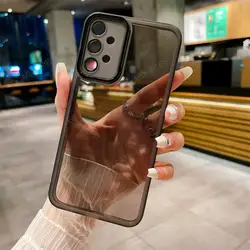 Transparent Silicone Protective Case with Lens Guard - A32 5G (Black)