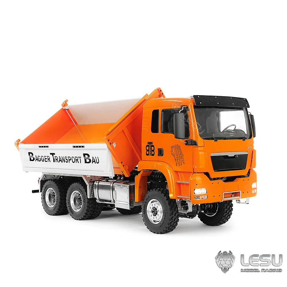 Toys LESU TGS 1/14 6x6 RC Hydraulic Dump Truck Metal Remote Control Dumper Car TOUCAN DIY Finished Light Sound Model for Boys 4