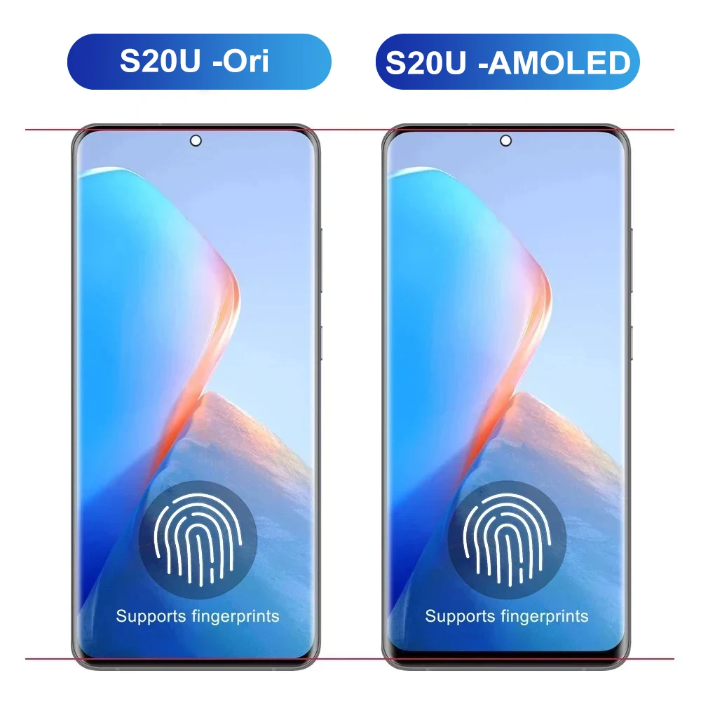 New AMOLED Display For Samsung Galaxy S20 Ultra 4G 5G LCD Display Touch Screen Assembly For Samsung S20 Ultra G988B/DS G988U LCD