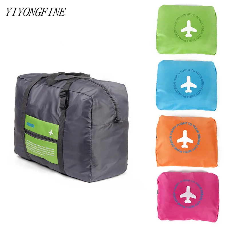 High Capacity Travel Bag Women Folding Duffle Weekend Bag Nylon Travel Organizer Clothing Packing Cubes Hand Luggage Storage