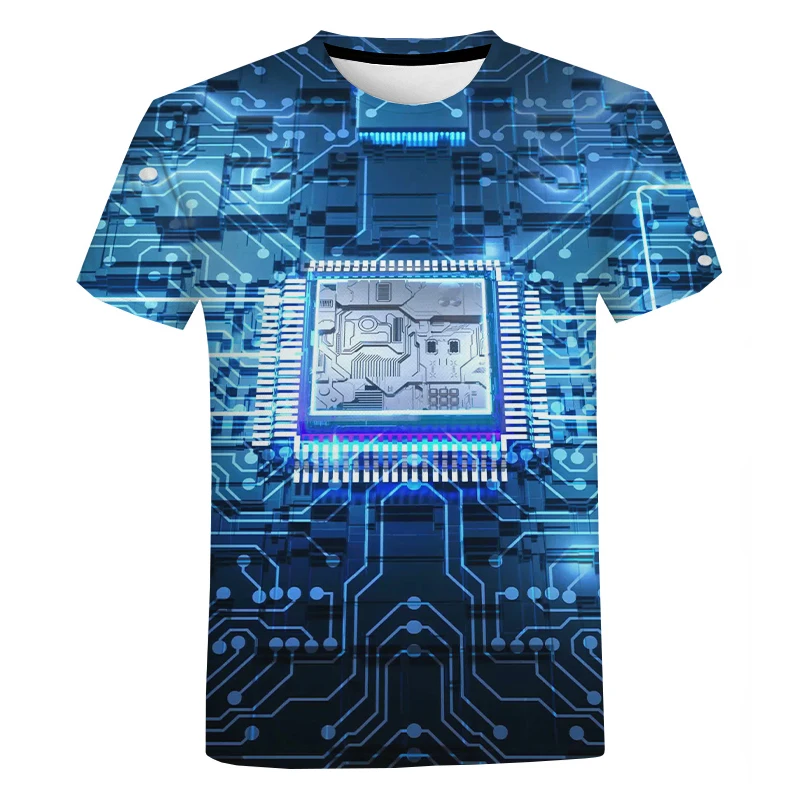 【CPGN STUDIO】Futuristic Short Sleeve T-shirt Performance Gamer Stretch Short-Sleeve Crew Neck T-Shirt