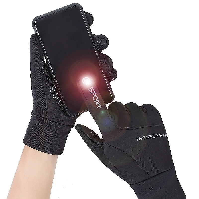 Men's Cycling Gloves Motorcyclist Autumn Winter Fleece Warm Touch Screen Bicycle Gloves Men Outdoor Sports Biker Driving Gloves 3