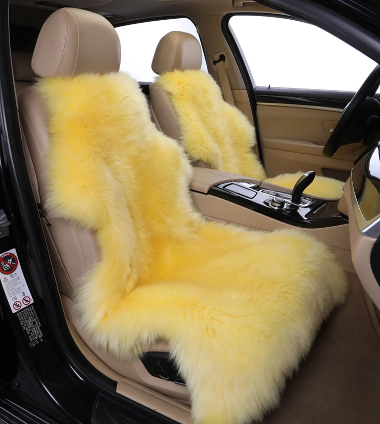 Universele Kunstmatige Wol Auto Zitkussen Winter Warm Autostoel Cover Imitatie Australië Wol Furseat Covers Pluche Auto Mantel  34