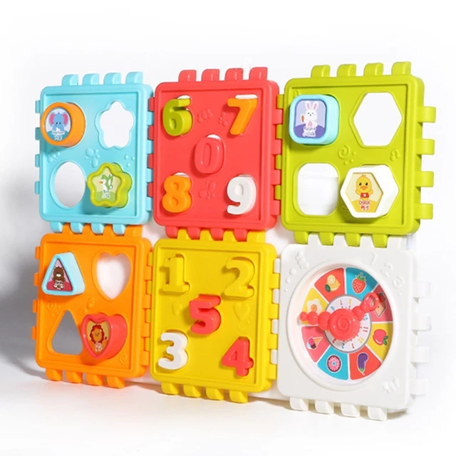 Interactive Montessori Cube Busy Blocks Stimulation Plastic Cube Early Learning Toy Gift for Baby & Infant Crawling Toy 2