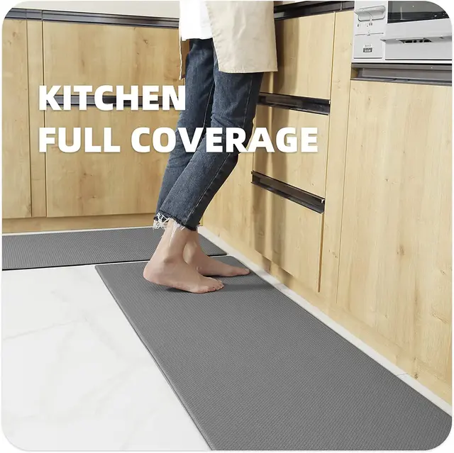 Kitchen Rugs Mats Non Slip Waterproof Padded PU Leather Floor Mats Are  Wear-Resistant Anti-Greasy Black Foot Pad PVC Air Cushion - AliExpress