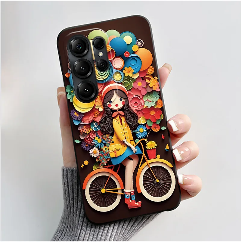 Luxury Cute Love Heart Rabbit Cartoon Funny Black TPU Soft Silicone Protective Phone Case