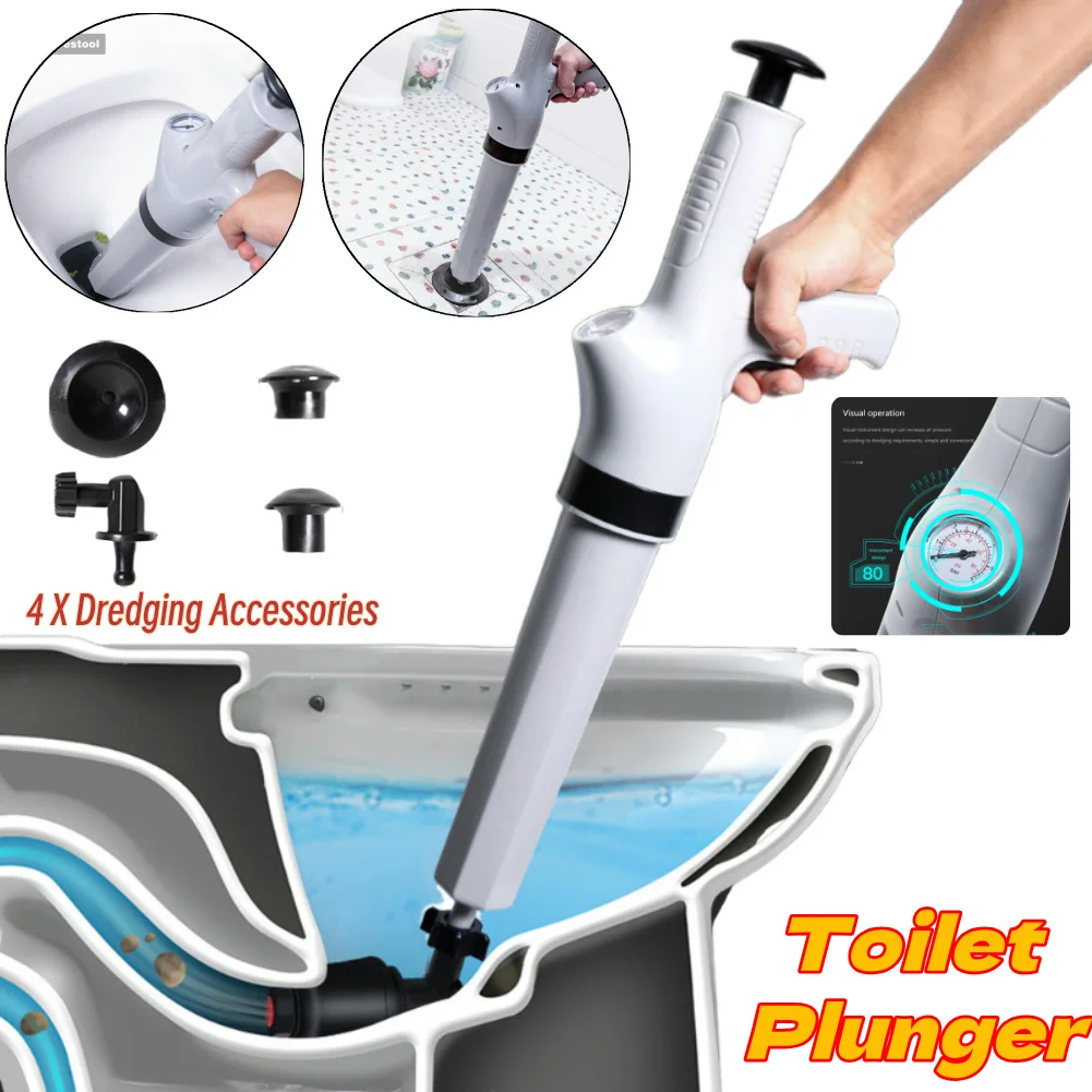 ลูกสูบท่อที่มีประสิทธิภาพปั๊มลมความดัน Unblocker ลูกสูบท่อแรงดันสูงอ่างล้างจาน Dredger เครื่องมือสําหรับห้องครัวห้องน้ําห้องน้ํา 1