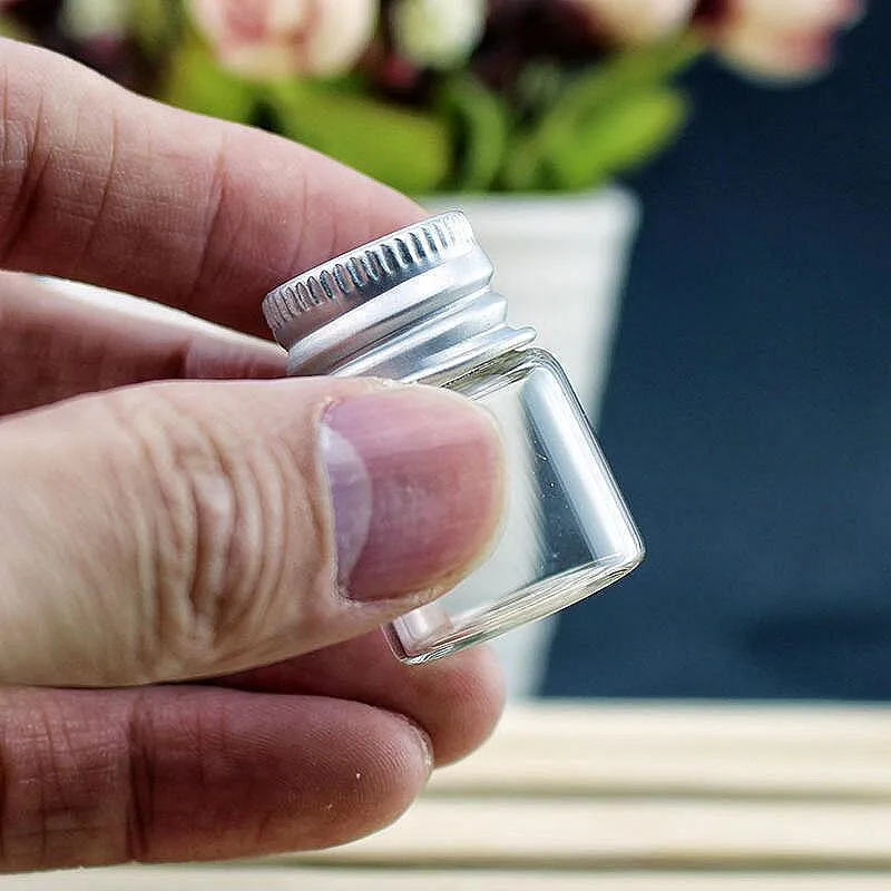 1PCS 5ML/10ML/15ML/20ML Cute Clear Glass Bottles with Cork Stopper Empty Spice Bottles Jars DIY Crafts Vials 2