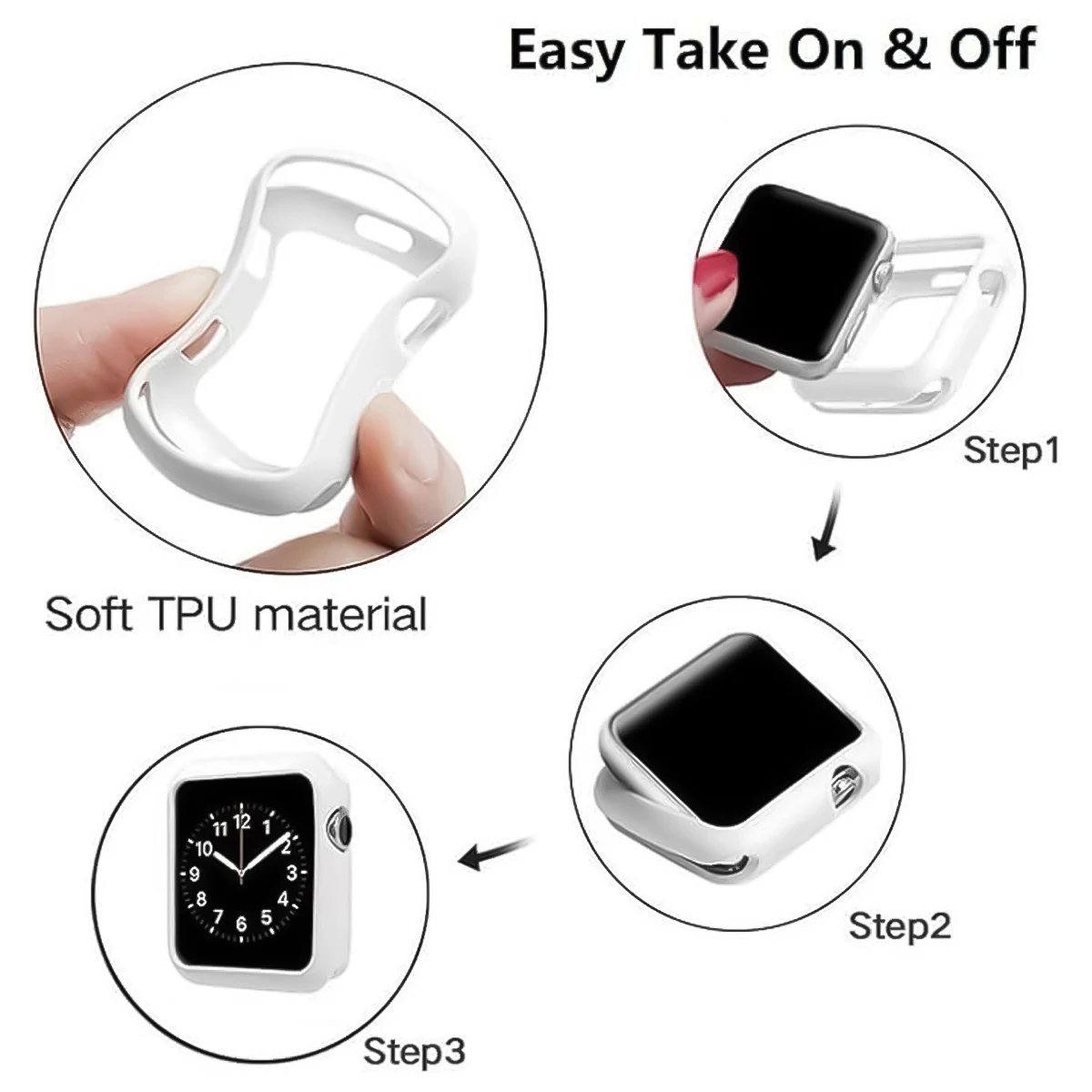 Silicone Protective Case & Strap for Huawei Watch Fit 3 - Soft TPU Bumper Cover
