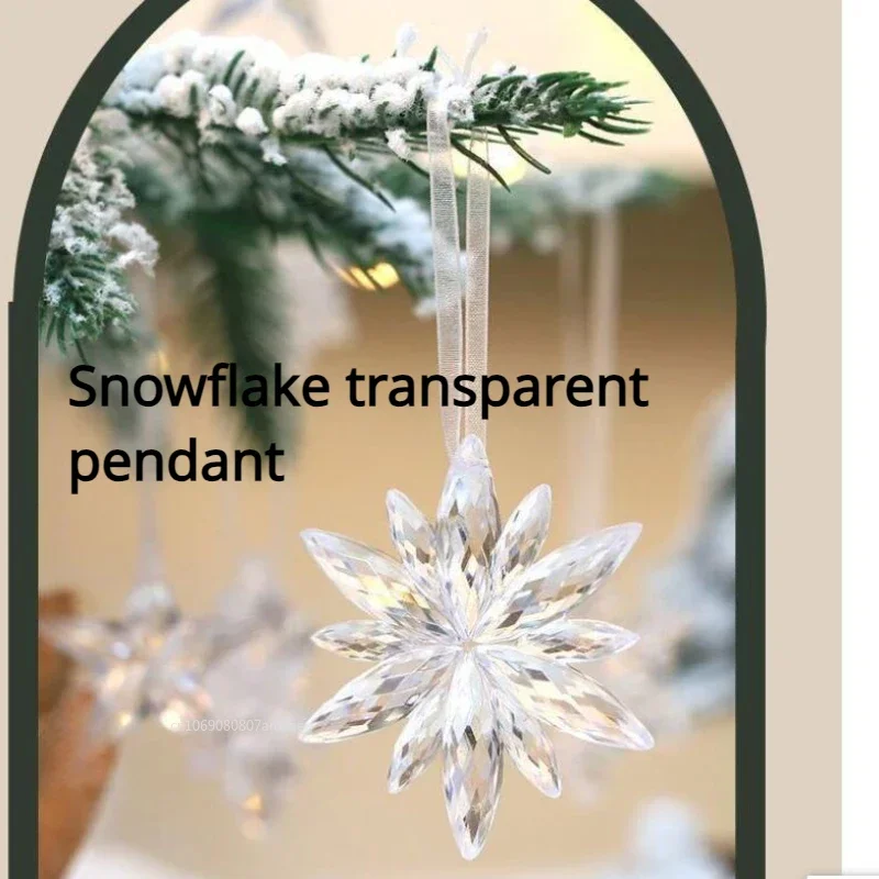 3pcs/bag Christmas Decorations Christmas Transparent Snowflake Pendants for Winter New Year Tree Home Party Ornaments christmas decorations