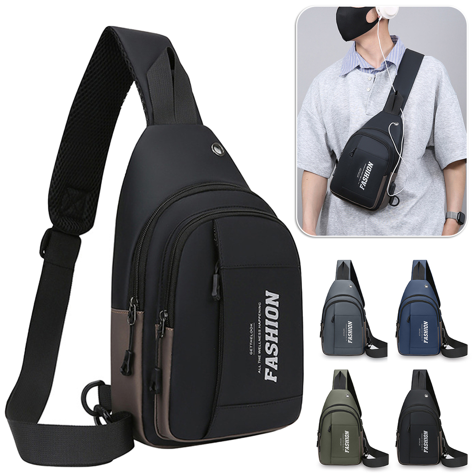 New men's crossbody bags, fashion trend waist bags, multifunctional casual sports chest bags, student shoulder bags, A-ZMT