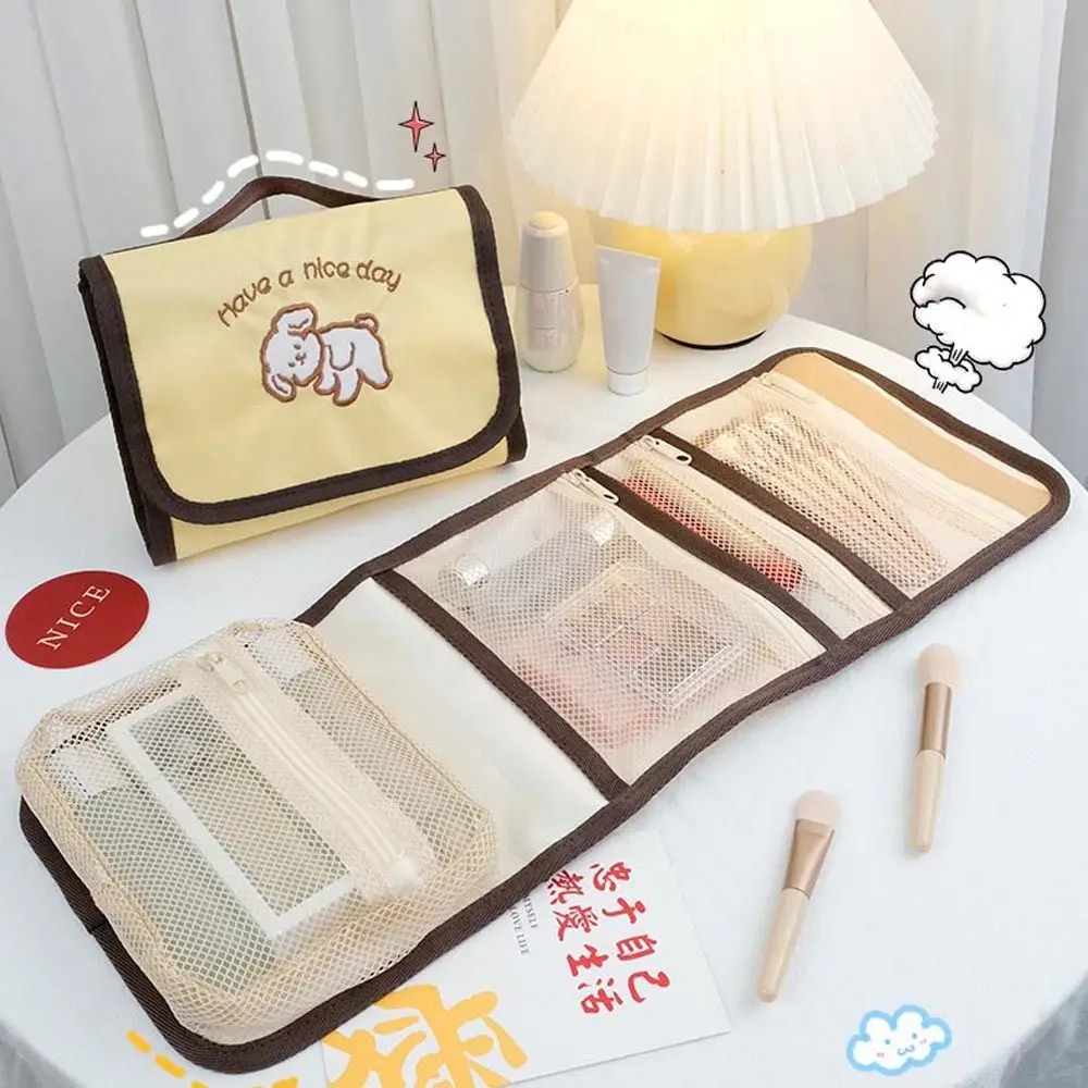 

Elegant For Girls Dog Travel Wash Bag Bear Storage Cases Toiletries Organizer Flod Cosmetic Bag Makeup Bag Korean Storage Bag