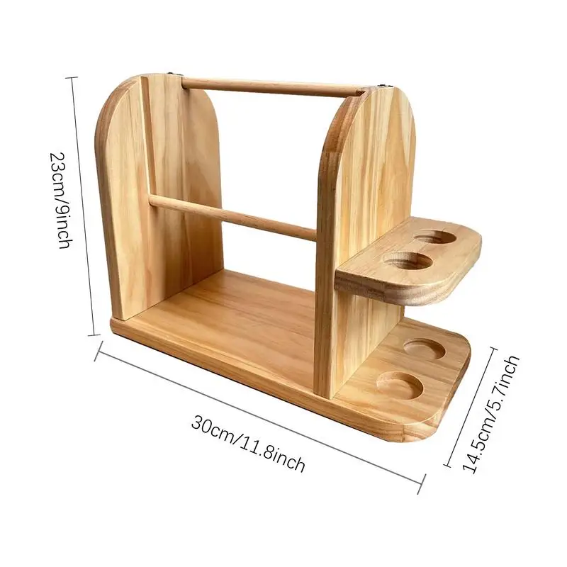 Supporto per filato di legno doppio distributore di filati di legno rotante supporto per maglieria accessori per uncinetto bobina di filo strumento per avvolgitore di palline di lana