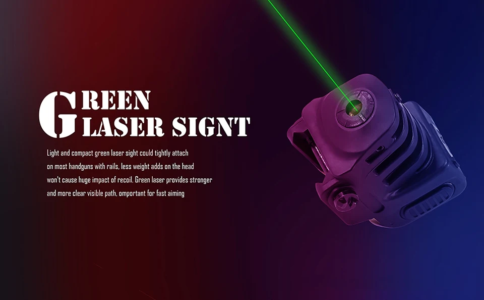 Red Laser Sight With Strobe - 5mW Class IIIA, 1 Mile Range, M-Lok Compatible, Type-C Rechargeable