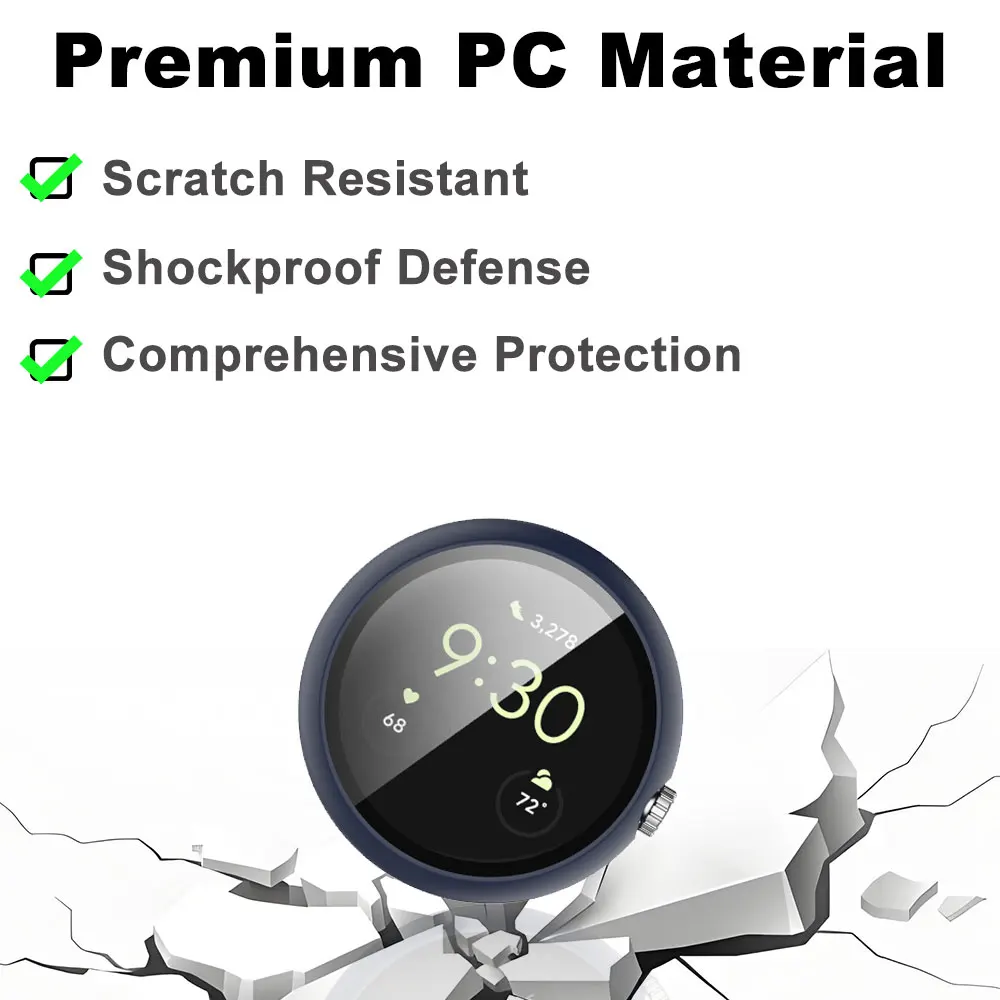 All-Around Tempered Glass Screen Protector with Hard PC Bumper Case
